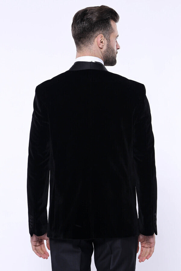 WSS Copy of Plain Velvet Black Blazer  - Mount Vernon