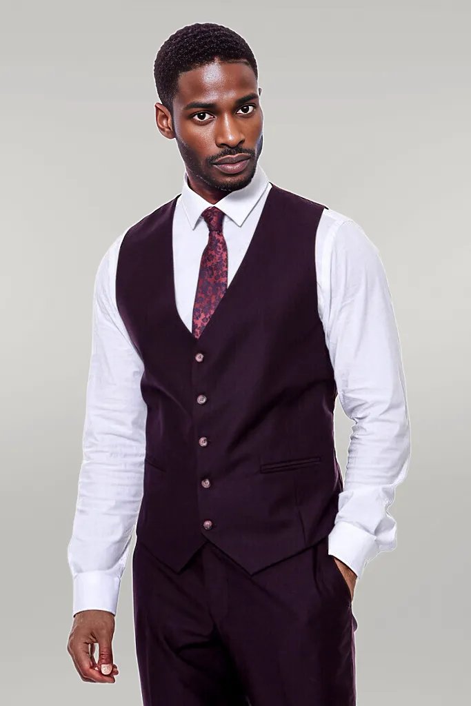 WSS Plain Wide Lapel Burgundy Men Suit  - Póvoa de Varzim
