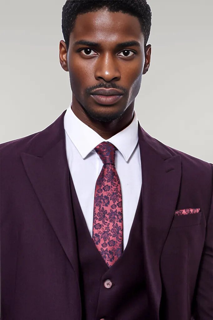 WSS Plain Wide Lapel Burgundy Men Suit  - Póvoa de Varzim