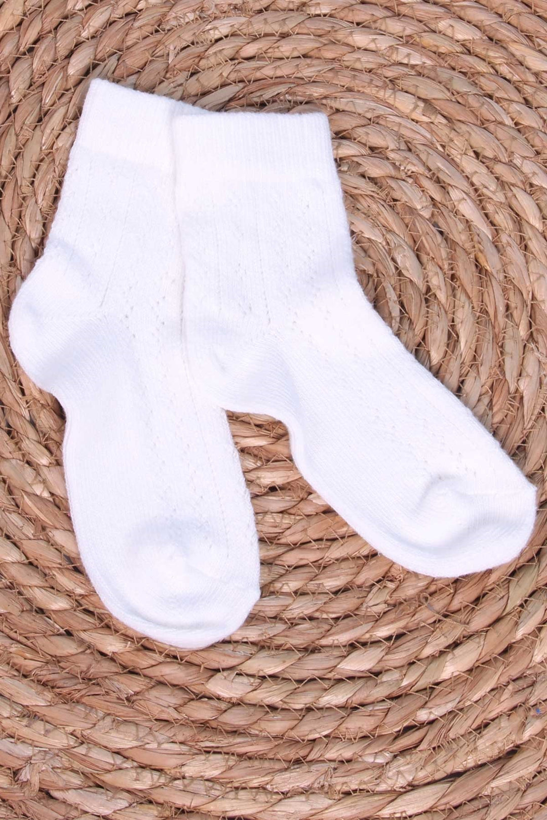 BRE Platinum Girl Child Socket Socks Openwork 3-7 Years, White - Alhaurín de la Torre