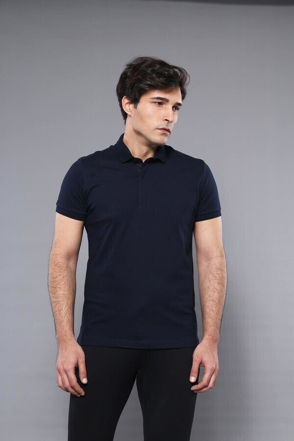 WSS Polo Plain Navy Blue T-Shirt  - Olympia