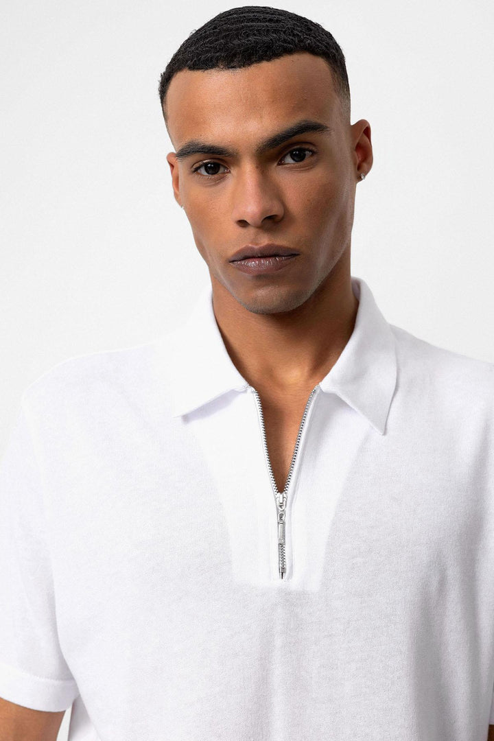 ANT Polo Neck Zippered Men's T-Shirt - Tultepec