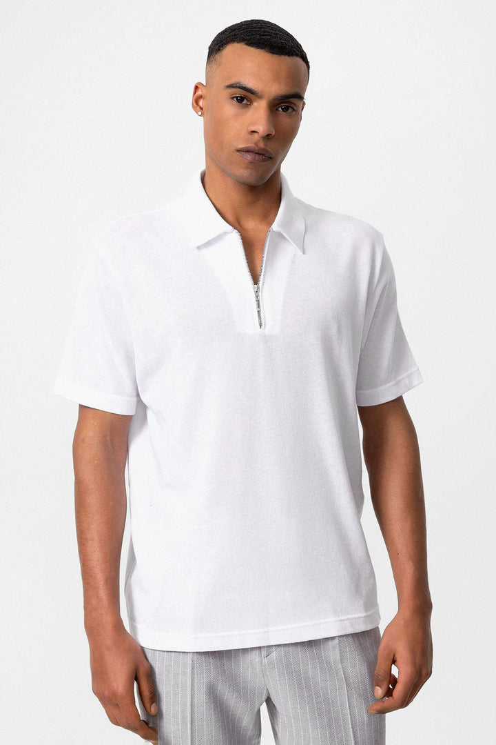 ANT Polo Neck Zippered Men's T-Shirt - Tultepec