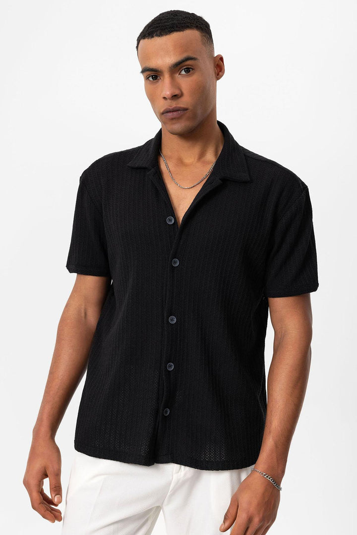 ANT Polo Neck Knitted Short Sleeve Men's Shirt - Rochester
