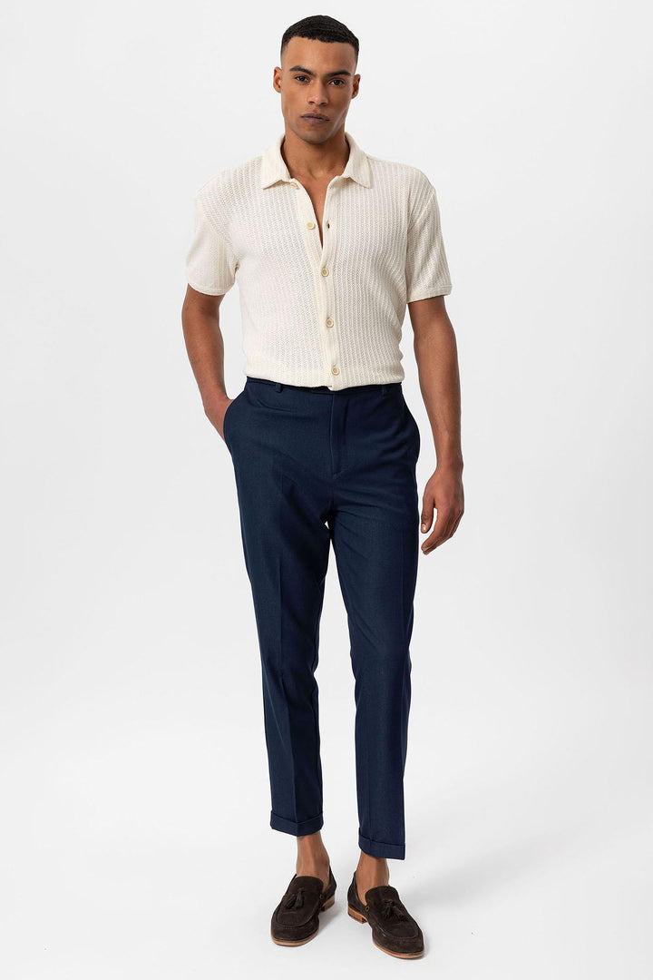 ANT Polo Neck Knitted Short Sleeve Men's Shirt - Glenrothes