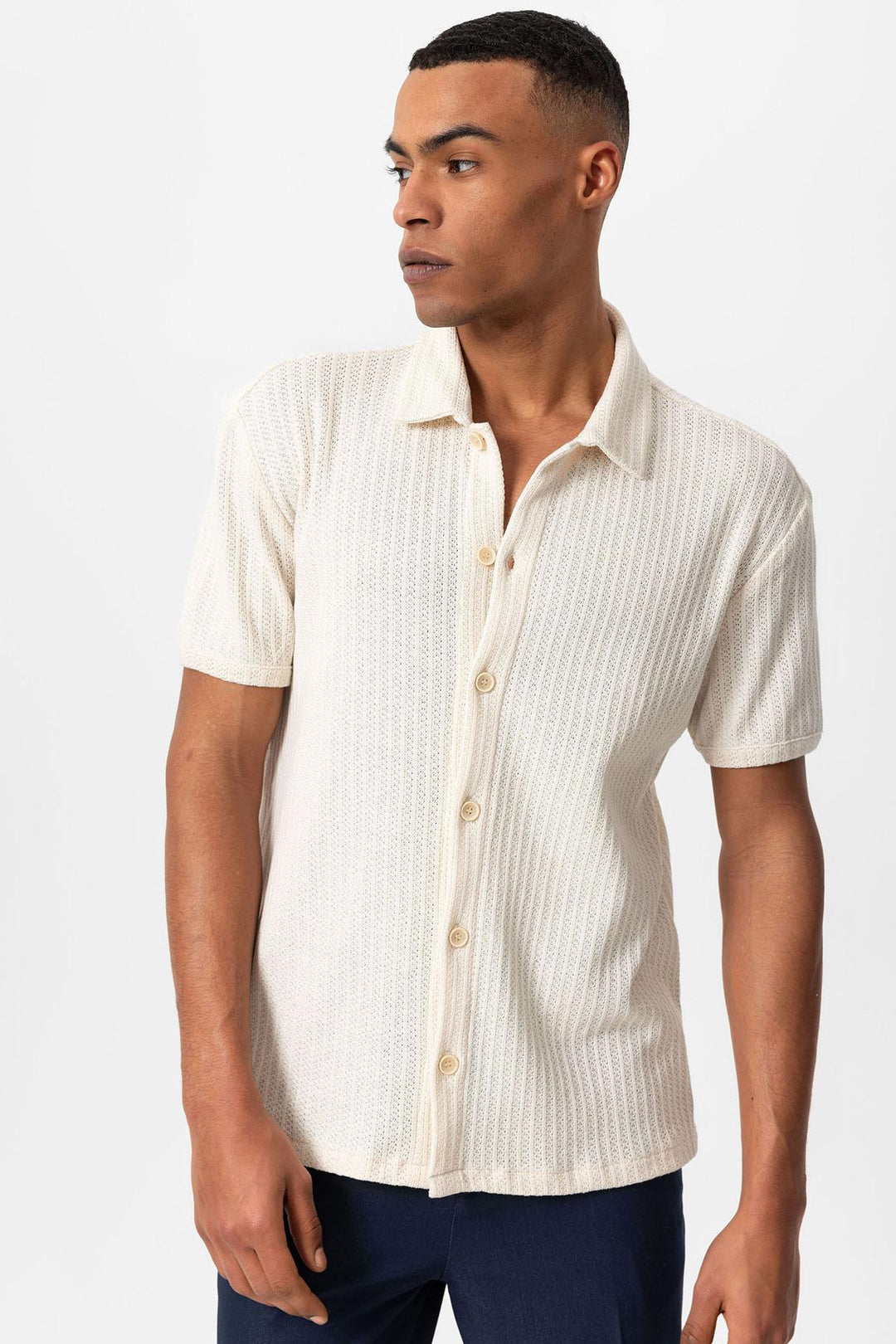 ANT Polo Neck Knitted Short Sleeve Men's Shirt - Glenrothes