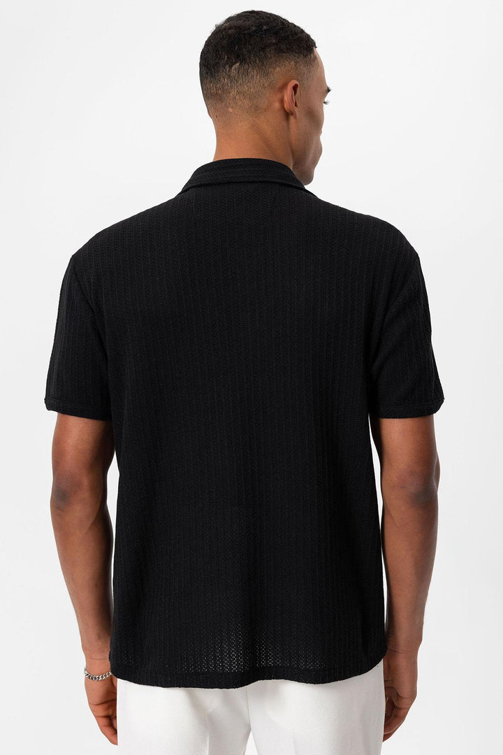 ANT Polo Neck Knitted Short Sleeve Men's Shirt - Rochester