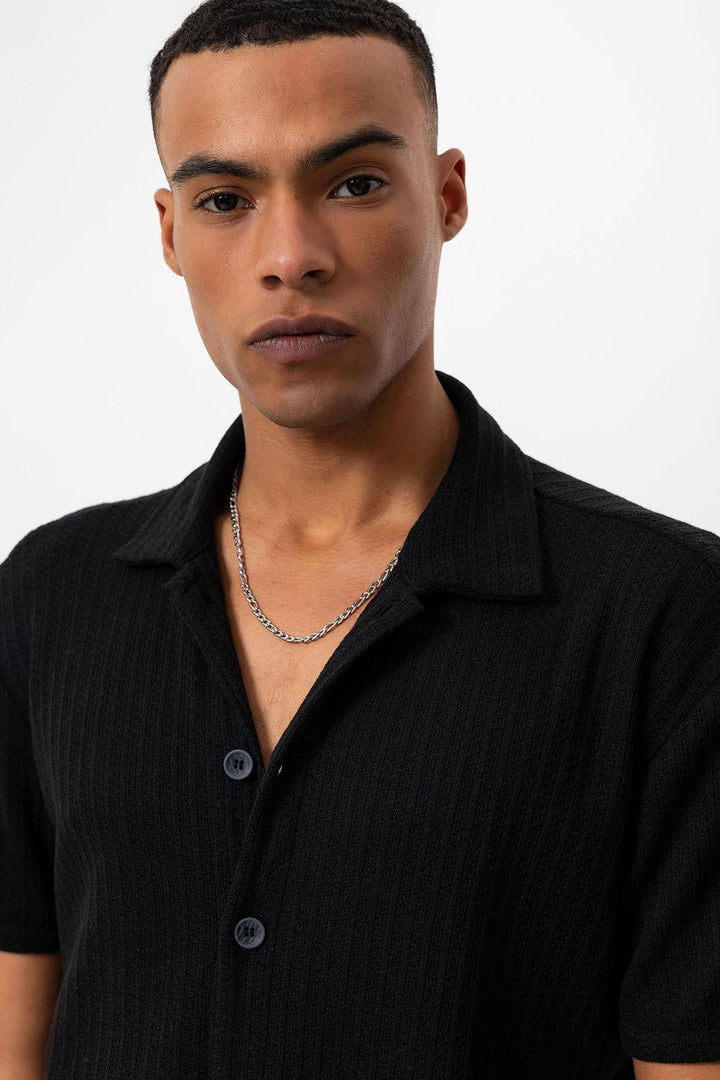 ANT Polo Neck Knitted Short Sleeve Men's Shirt - Rochester