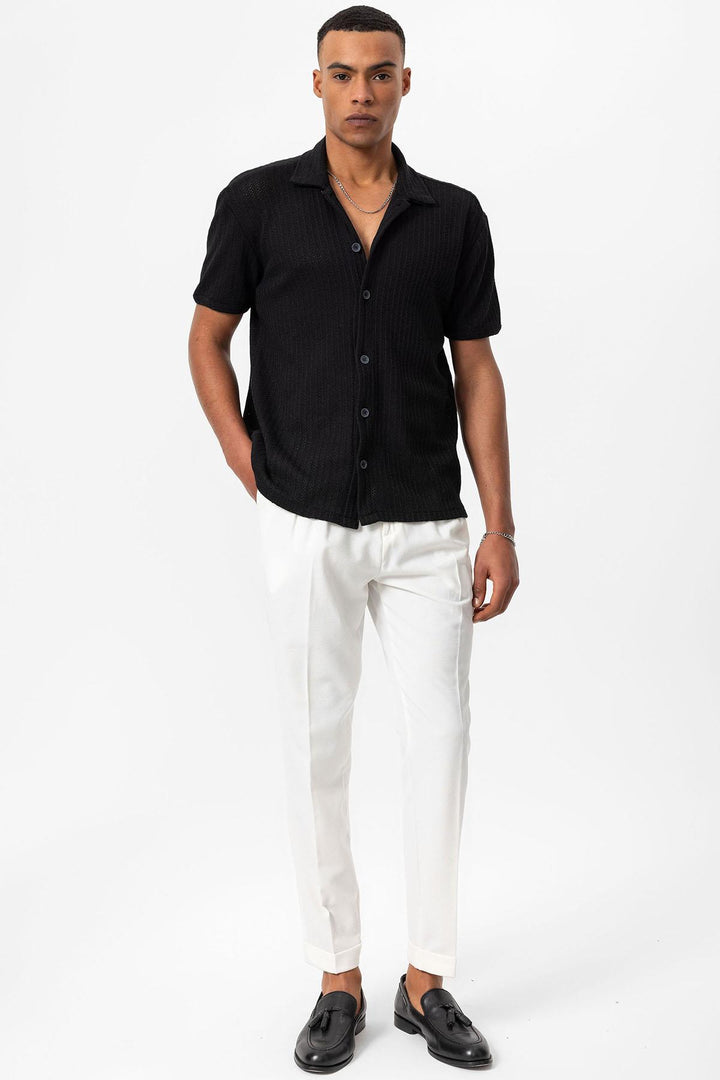 ANT Polo Neck Knitted Short Sleeve Men's Shirt - Rochester