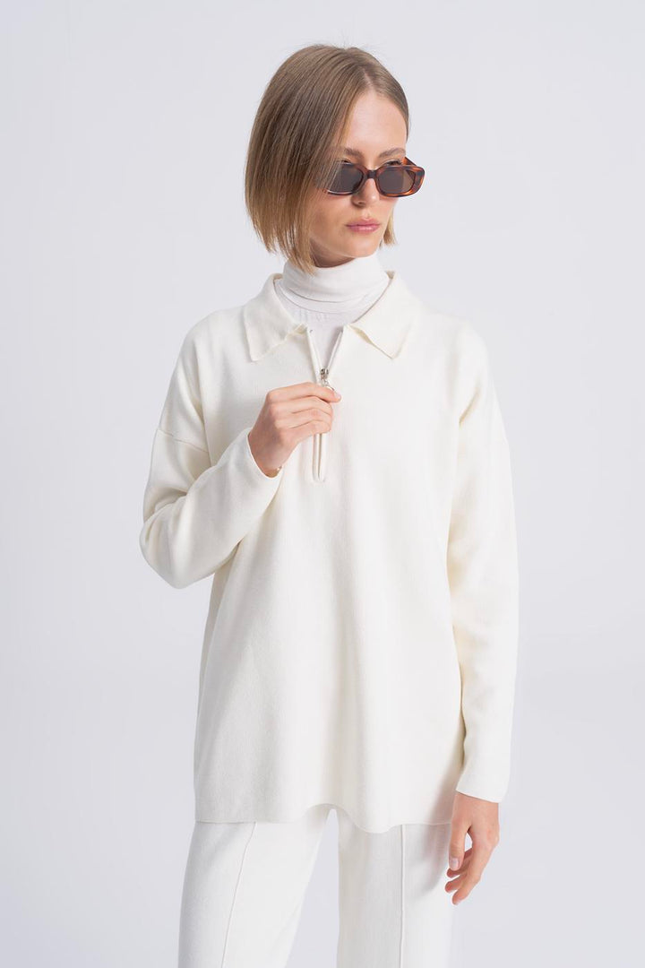 BSL Women Polo Neck Oversize Knitwear Sweater - Lleida