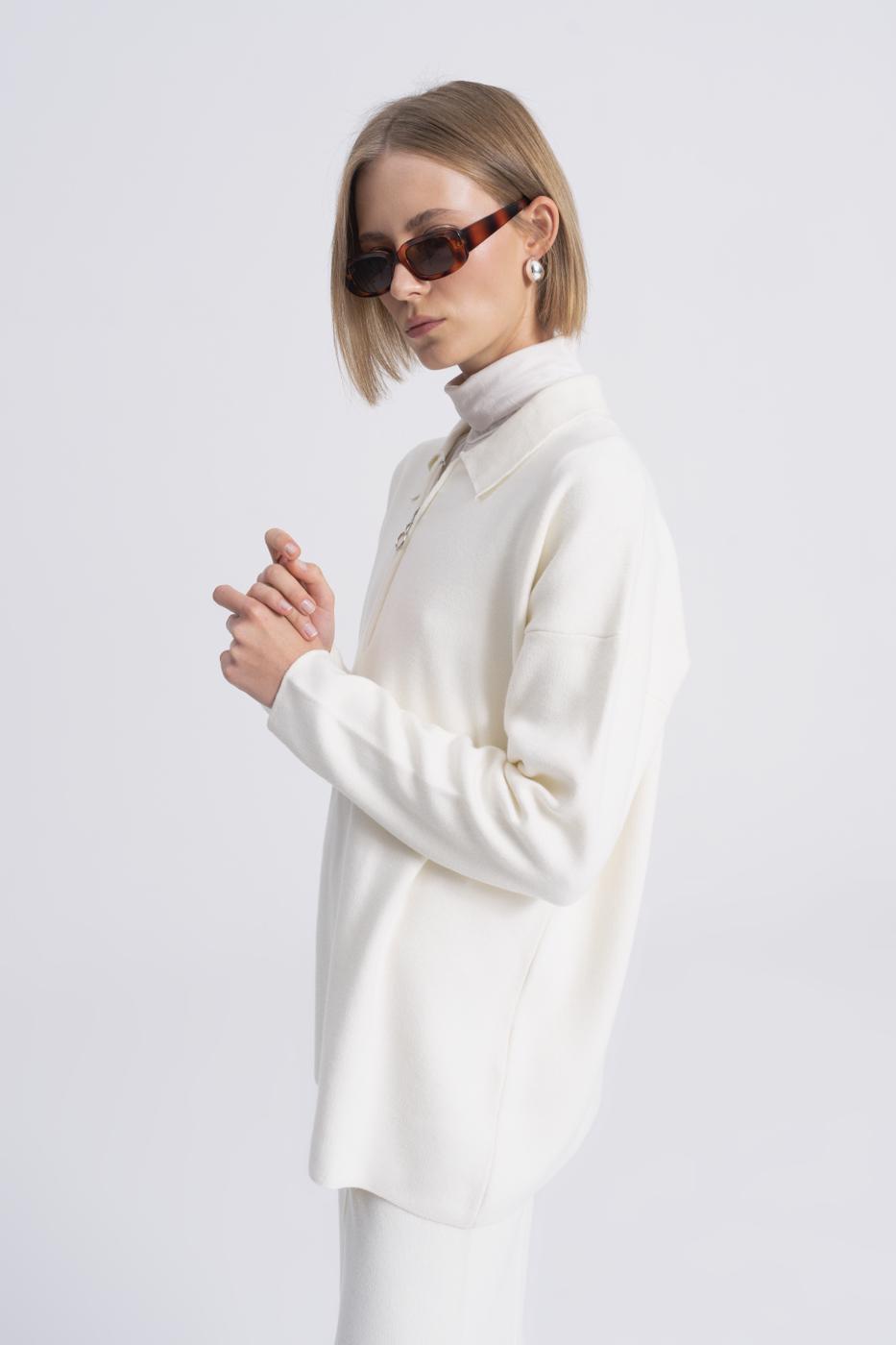 BSL Women Polo Neck Oversize Knitwear Sweater - Lleida