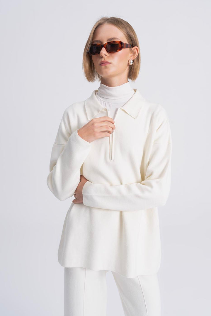 BSL Women Polo Neck Oversize Knitwear Sweater - Lleida