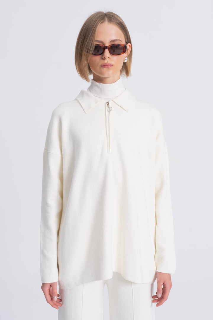 BSL Women Polo Neck Oversize Knitwear Sweater - Lleida