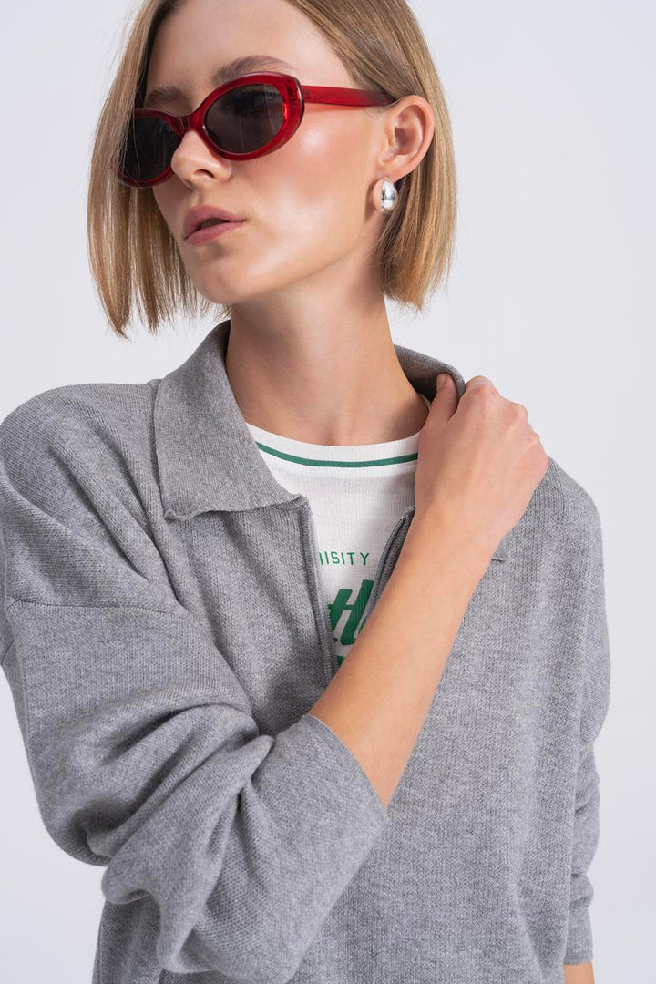 BSL Women Polo Neck Oversize Knitwear Sweater - Villa del Carbón