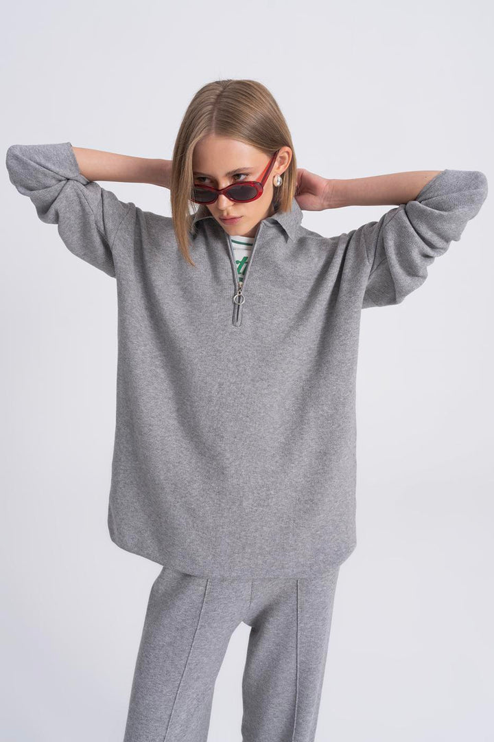 BSL Women Polo Neck Oversize Knitwear Sweater - Villa del Carbón