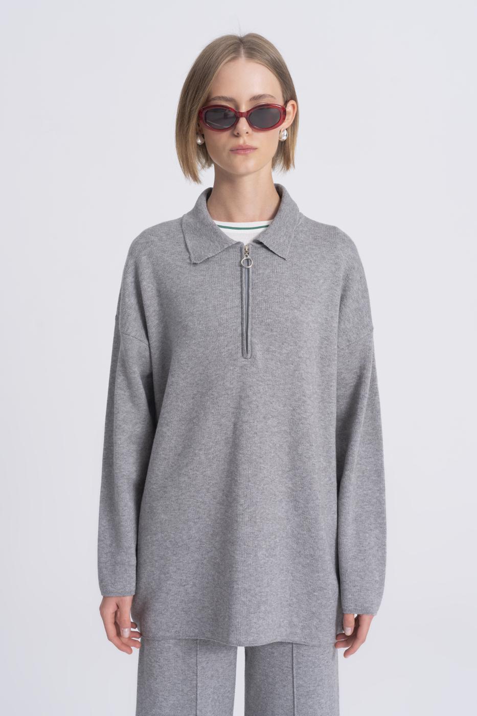 BSL Women Polo Neck Oversize Knitwear Sweater - Villa del Carbón