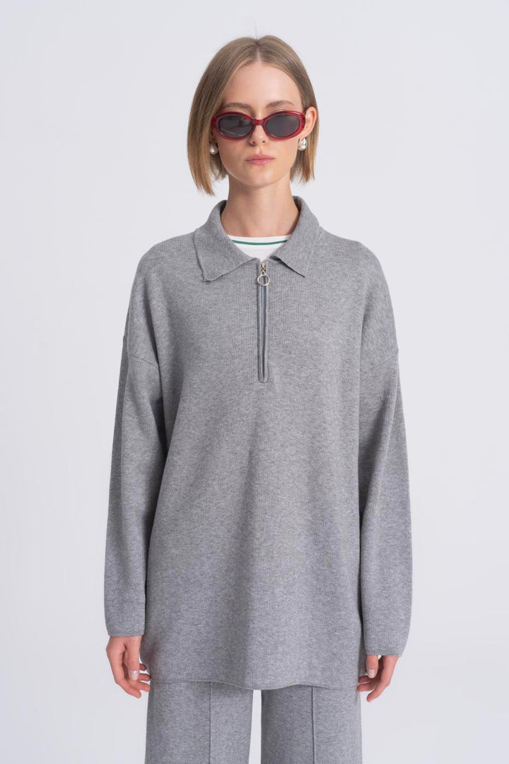 BSL Women Polo Neck Oversize Knitwear Sweater - Villa del Carbón