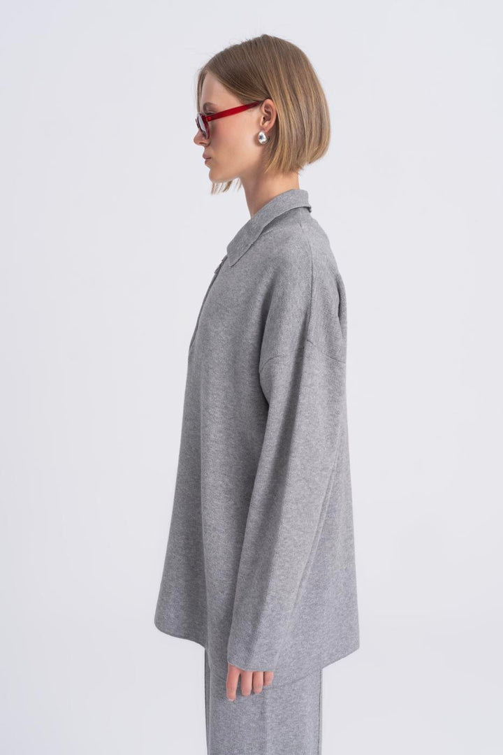 BSL Women Polo Neck Oversize Knitwear Sweater - Villa del Carbón
