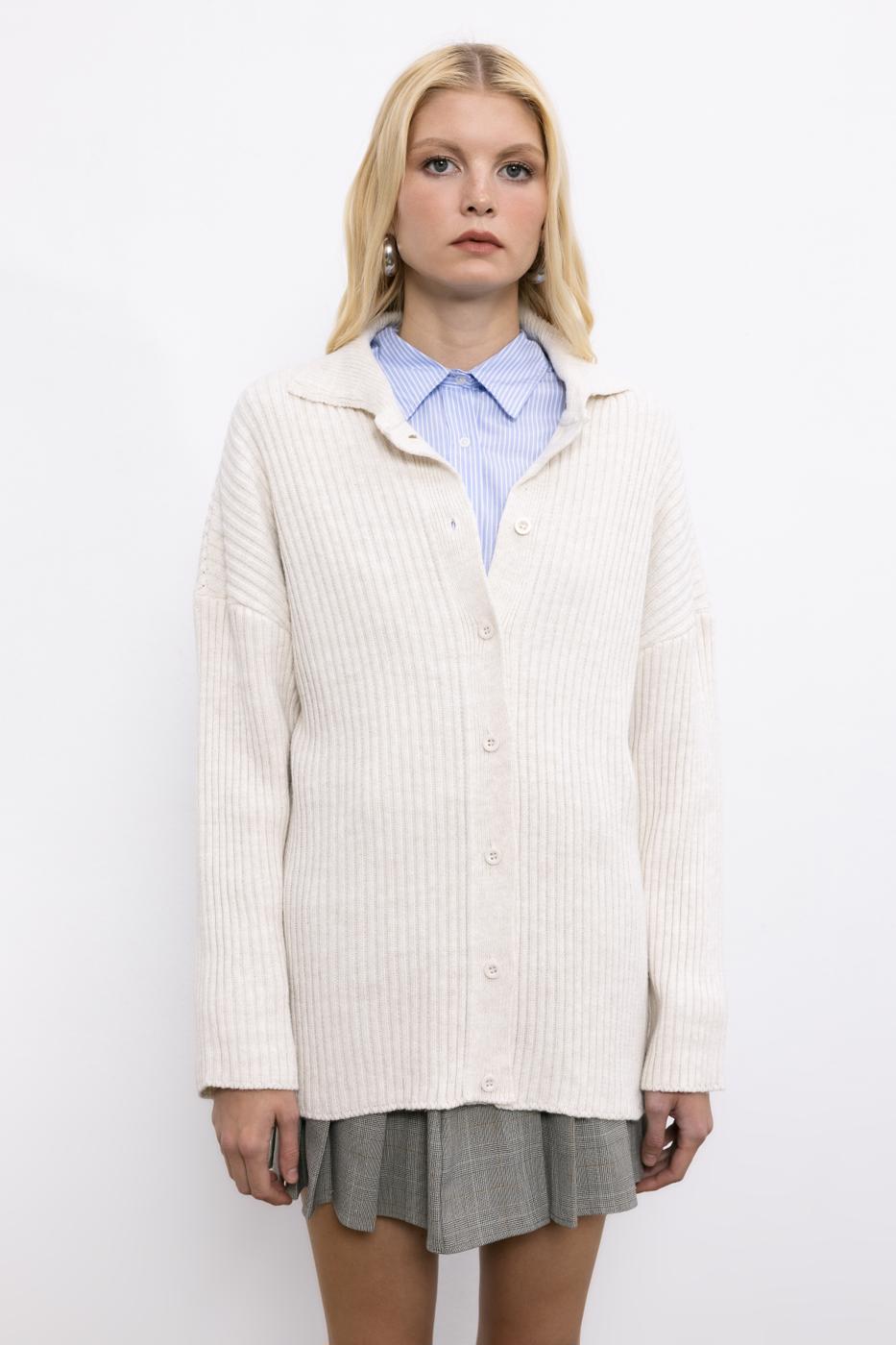 BSL Women Polo Neck Knitwear Cardigan - Berkeley