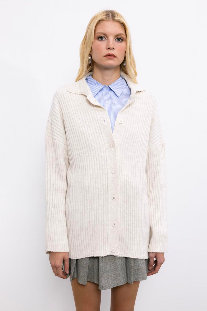 BSL Women Polo Neck Knitwear Cardigan - Berkeley