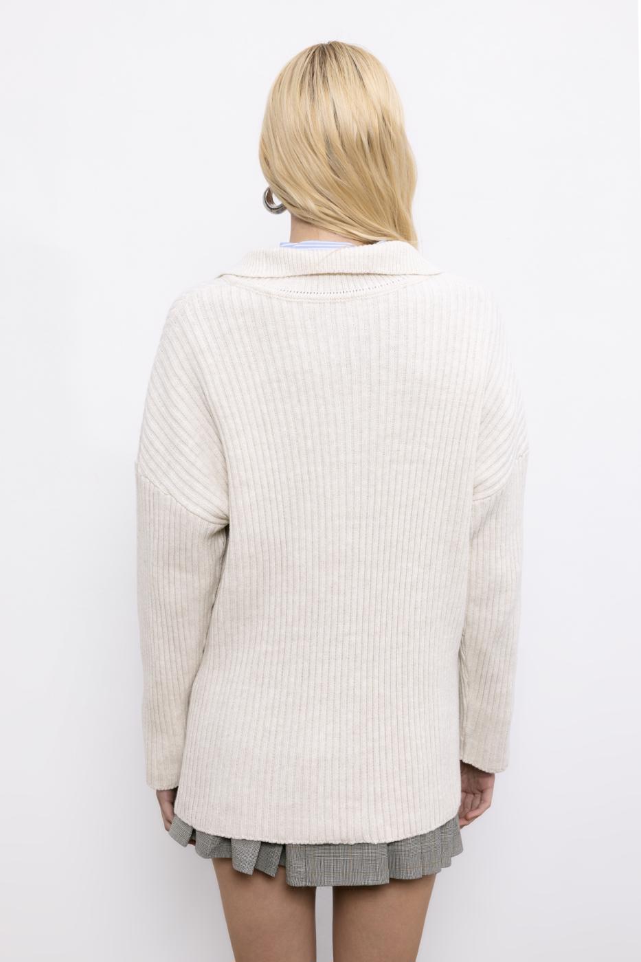 BSL Women Polo Neck Knitwear Cardigan - Berkeley