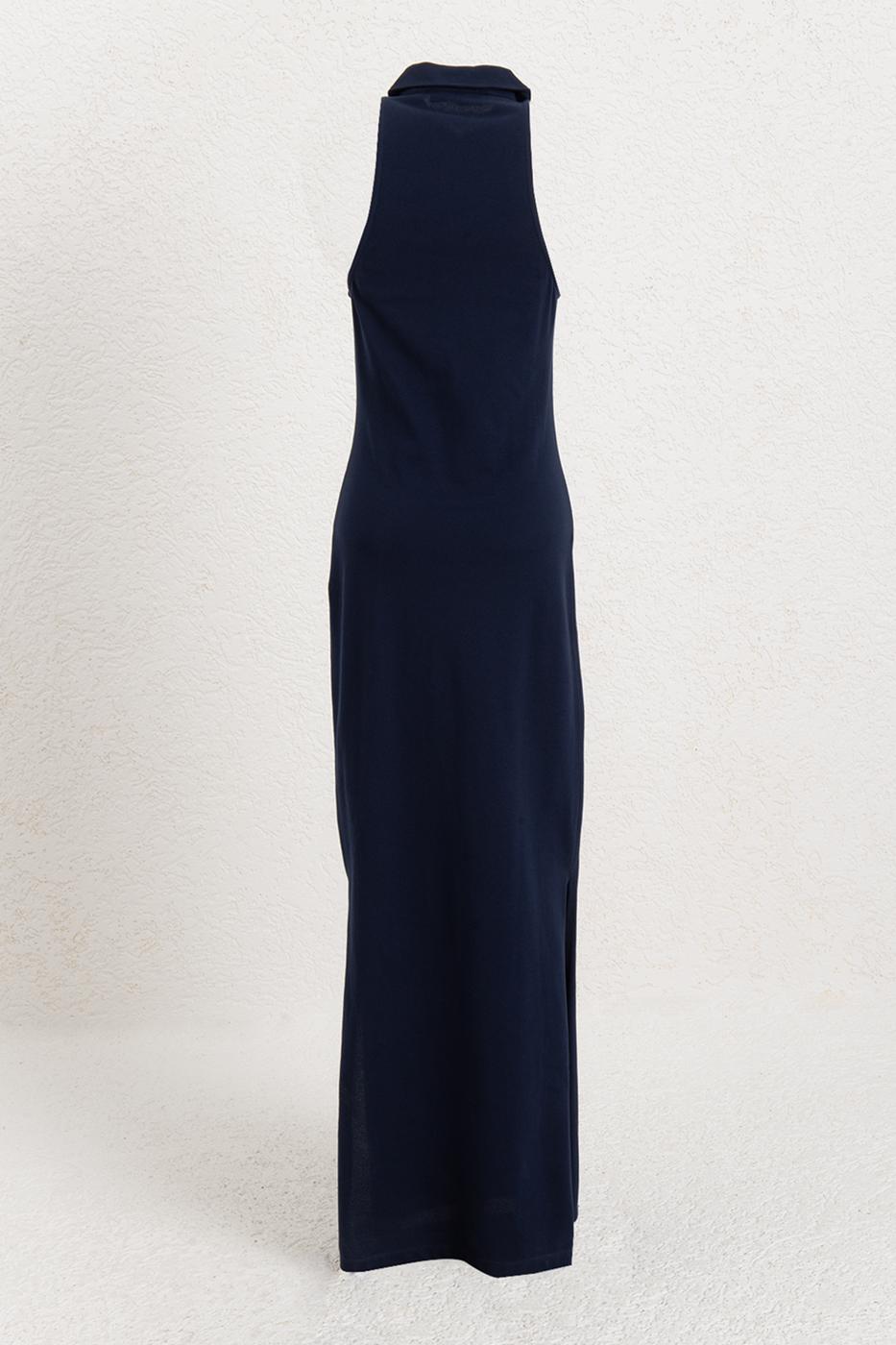 BSL Women Polo Collar Maxi Pique Dress - Lauderhill