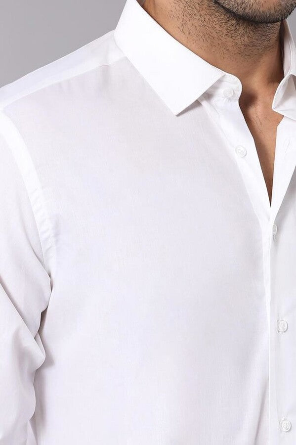 WSS Poly Cotton Slim Fit Cream Shirt  - Ensenada
