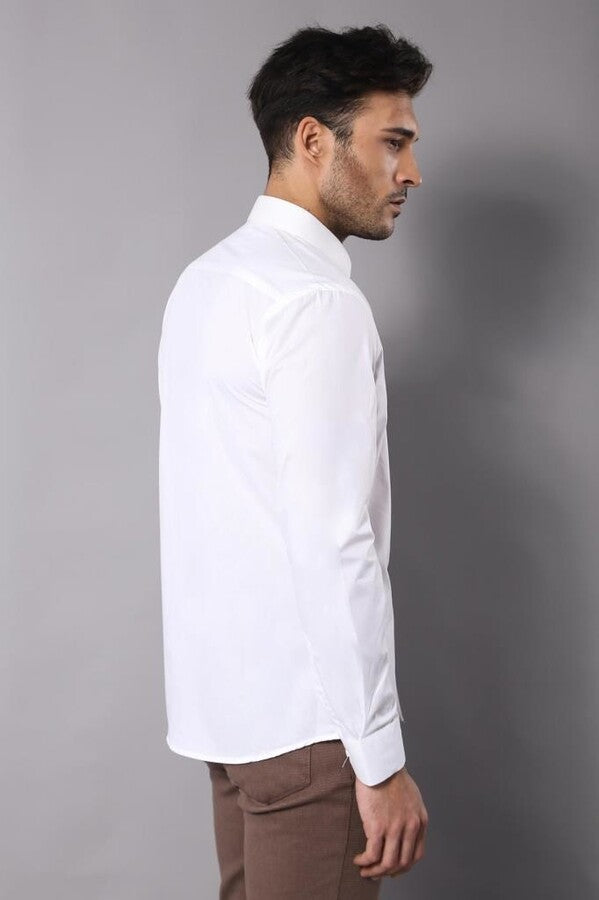 WSS Poly Cotton Slim Fit Cream Shirt  - Ensenada