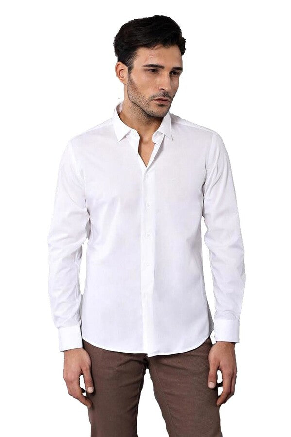 WSS Poly Cotton Slim Fit Cream Shirt  - Ensenada