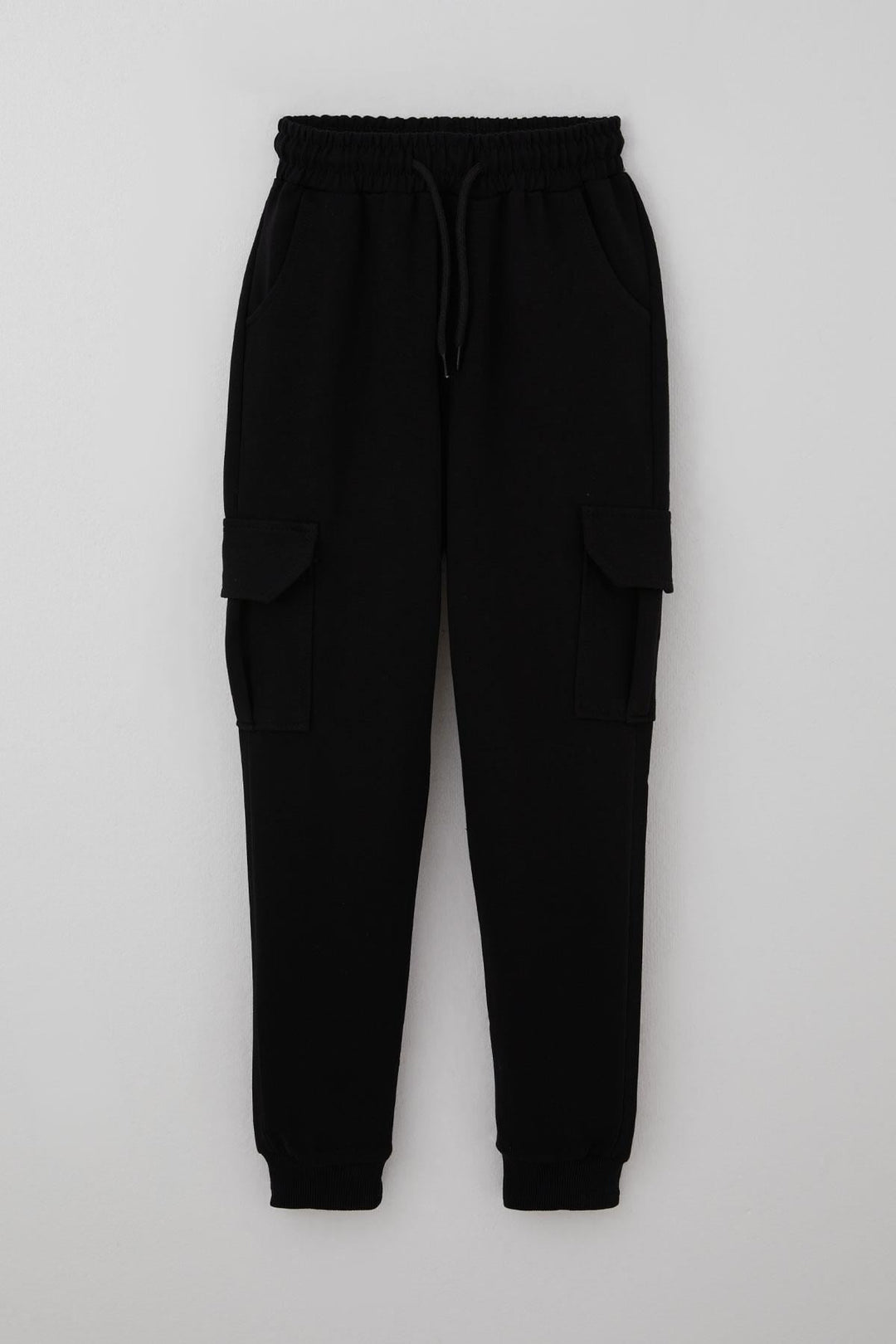 BRE Poyraz Kids Boys' Sweatpants with Cargo Pockets, Drawstring Waistband, Elastic Waistband, 92 Years, Black - Rome