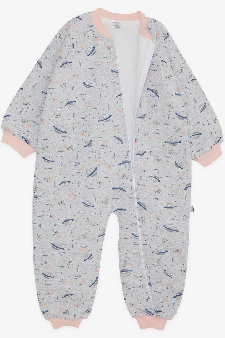 BRE Score Baby Girl Sleeping Bag Space Themed 4-6 Years, Grey Melange - Longmont