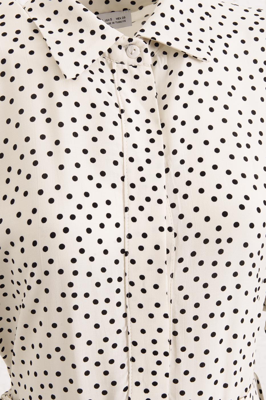 BSL Women Polka Dot Cotton Pleated Midi Dress - Surprise