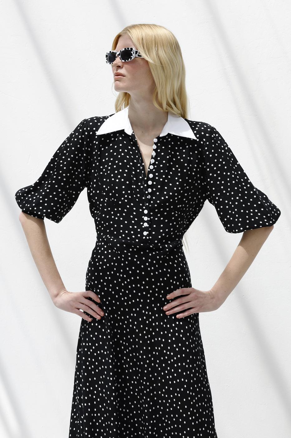 BSL Women Polka Dot Midi Dress - Cascina