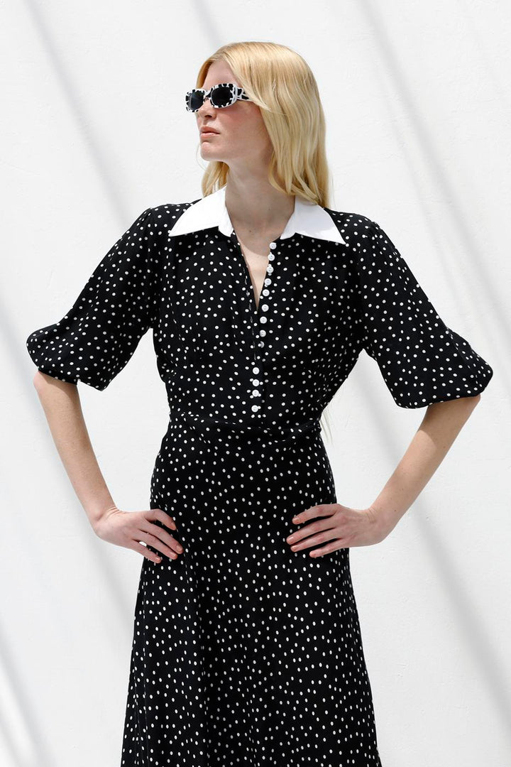 BSL Women Polka Dot Midi Dress - Cascina