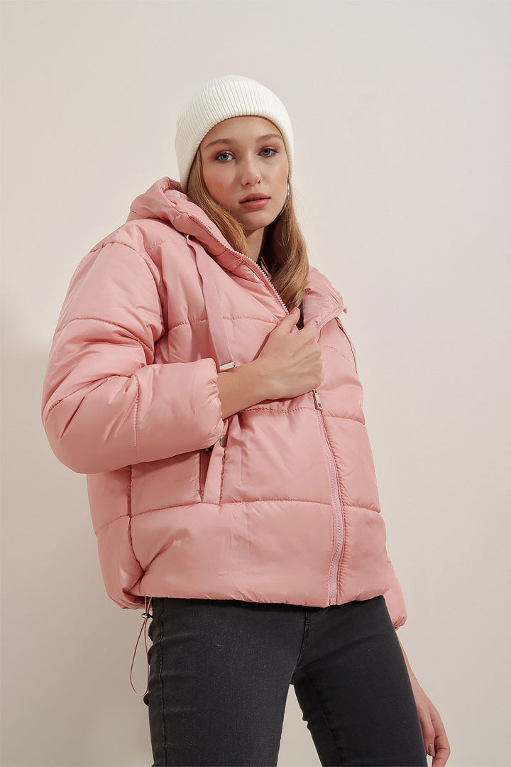 BGD Women Hooded Puffer Jacket - Powder - Jocotitlán