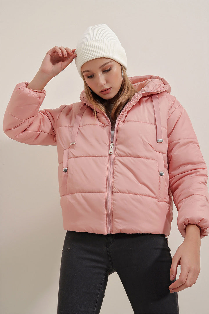 BGD Women Hooded Puffer Jacket - Powder - Jocotitlán