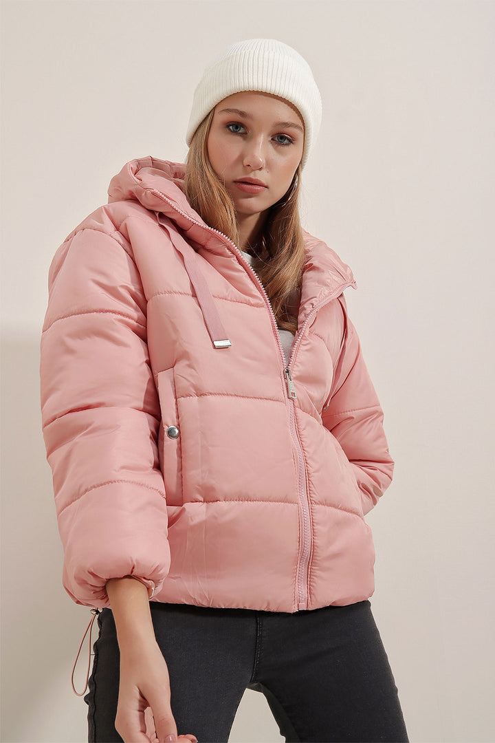 BGD Women Hooded Puffer Jacket - Powder - Jocotitlán