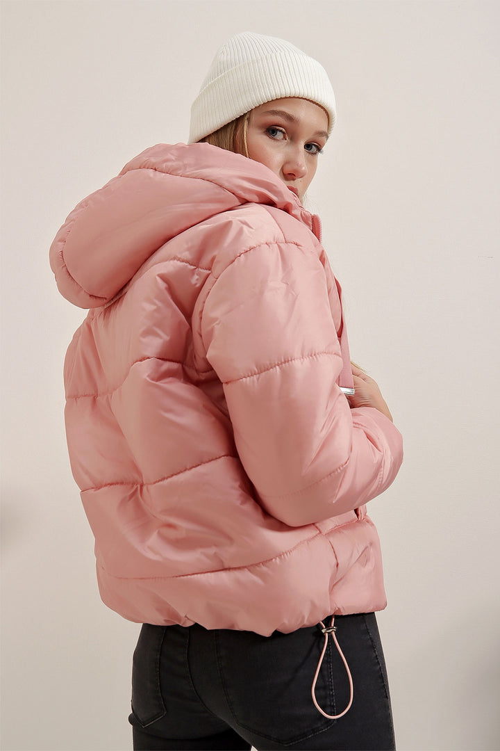 BGD Women Hooded Puffer Jacket - Powder - Jocotitlán