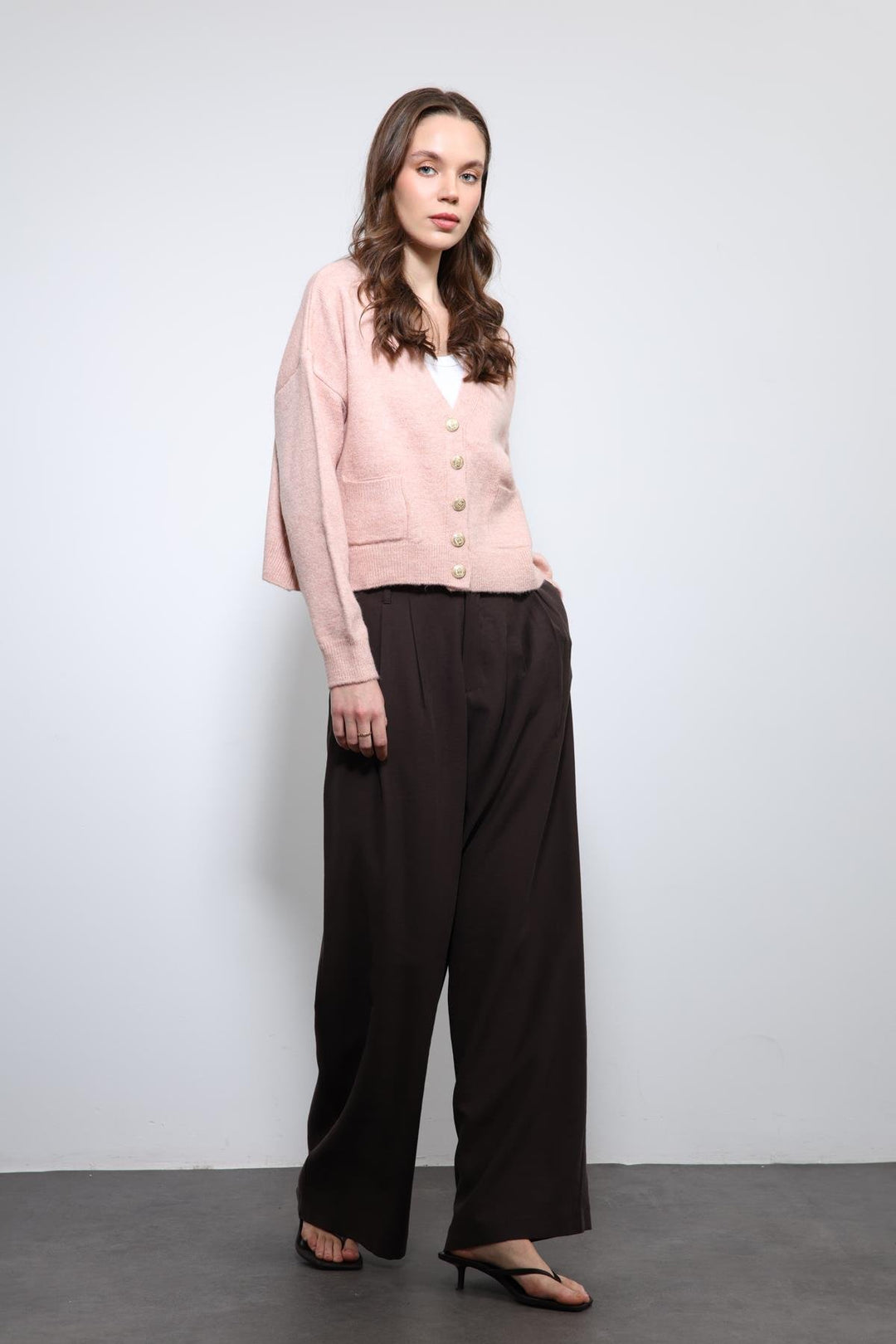 ANT Antioch Pudra Yün Karışımlı Örme Triko Hırka - Rincón de la Victoria