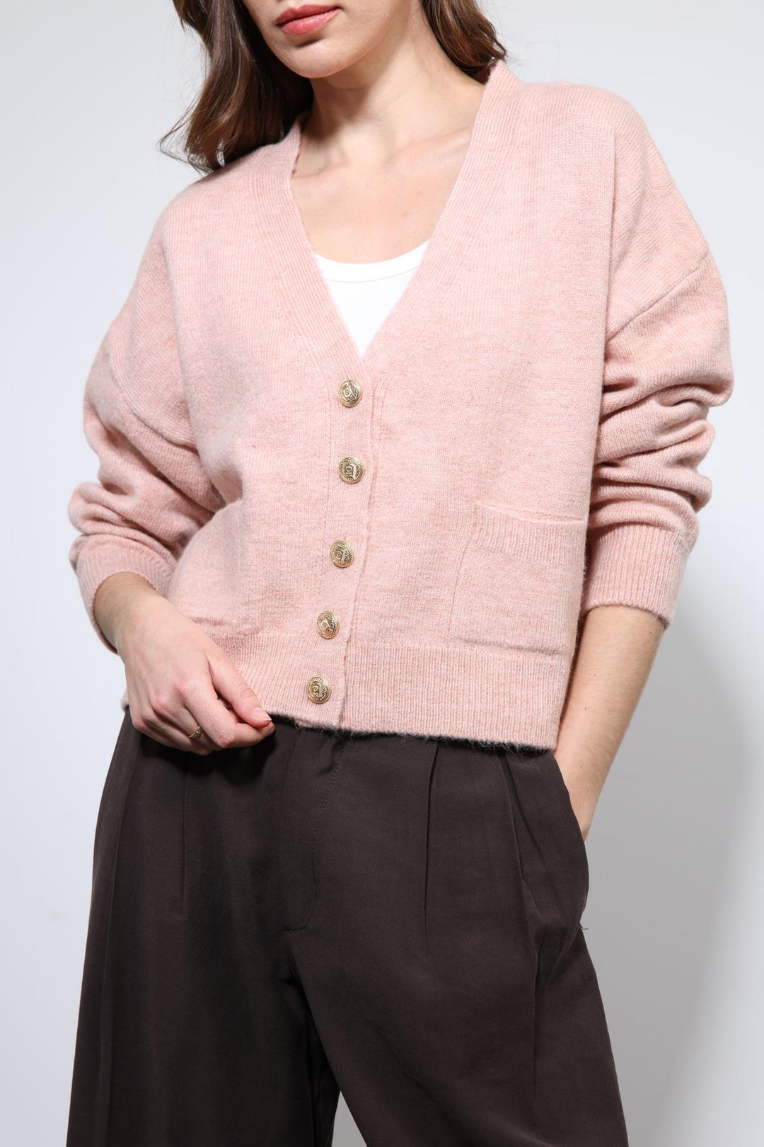 ANT Antioch Pudra Yün Karışımlı Örme Triko Hırka - Rincón de la Victoria