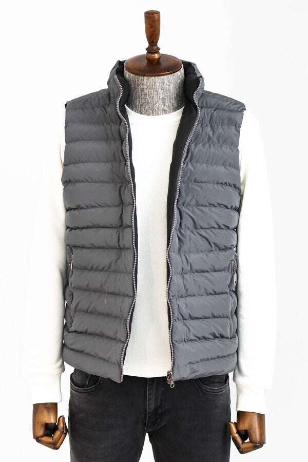 WSS Reversible Puffer Grey Men's Down Vest  - Dormagen