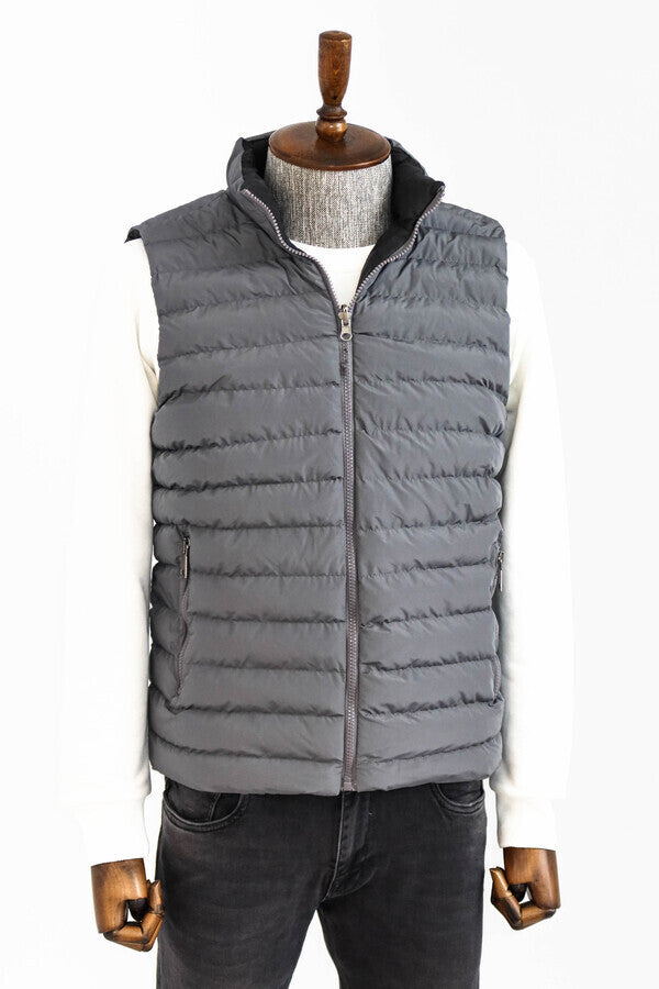 WSS Reversible Puffer Grey Men's Down Vest  - Dormagen