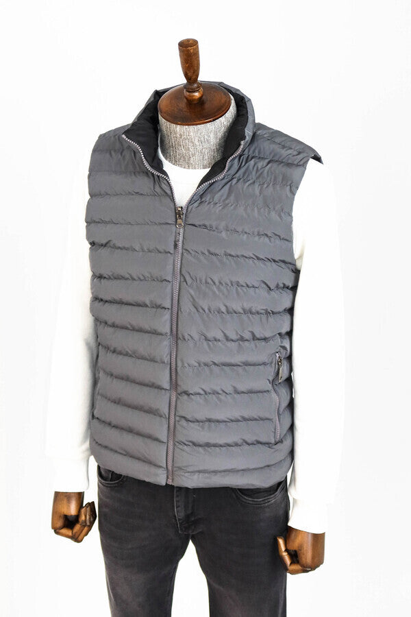 WSS Reversible Puffer Grey Men's Down Vest  - Dormagen