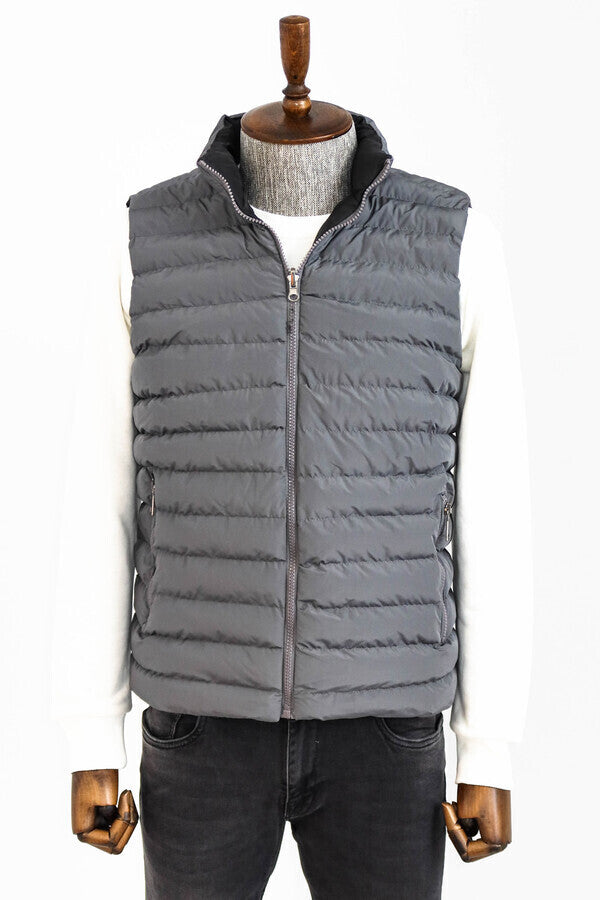 WSS Reversible Puffer Grey Men's Down Vest  - Dormagen