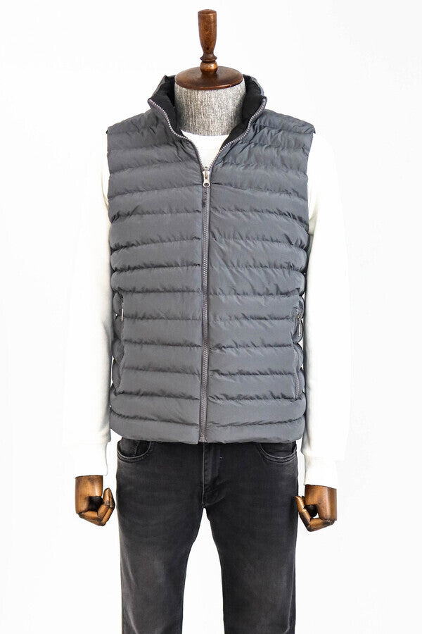 WSS Reversible Puffer Grey Men's Down Vest  - Dormagen