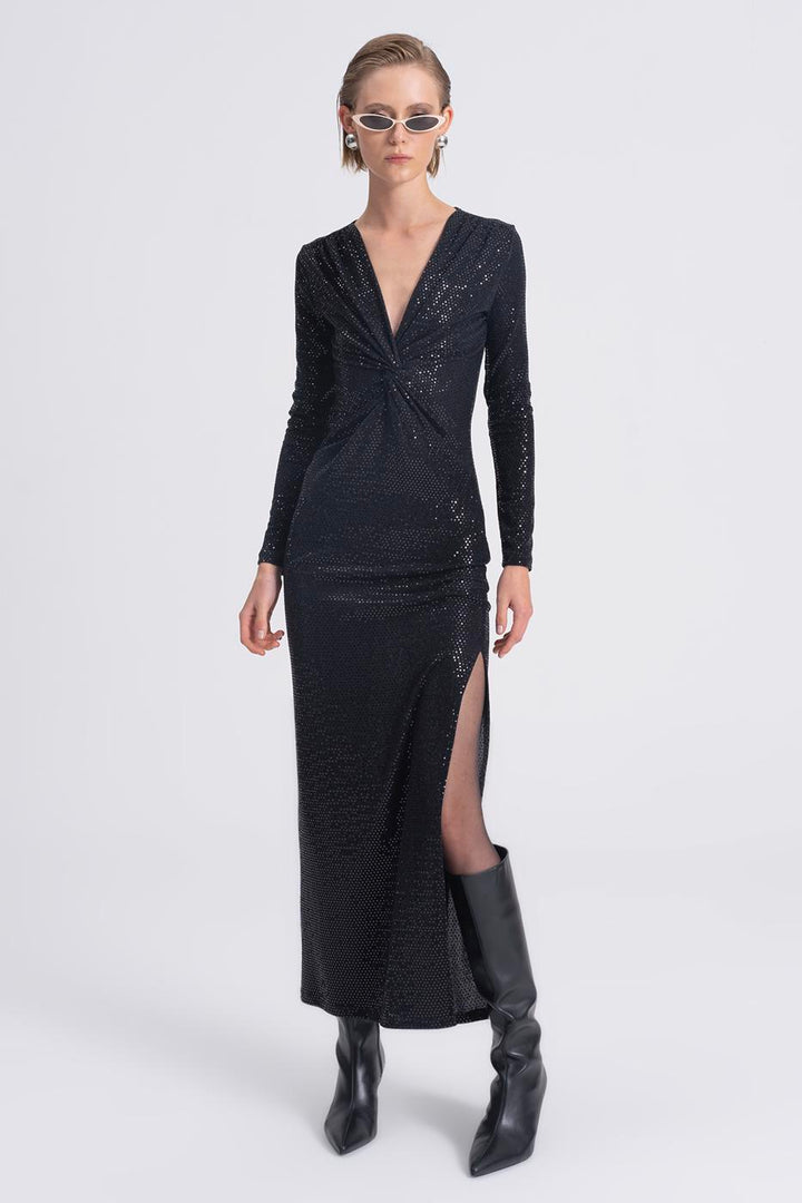 BSL Women Sequined Twisted Maxi Dress - Lleida
