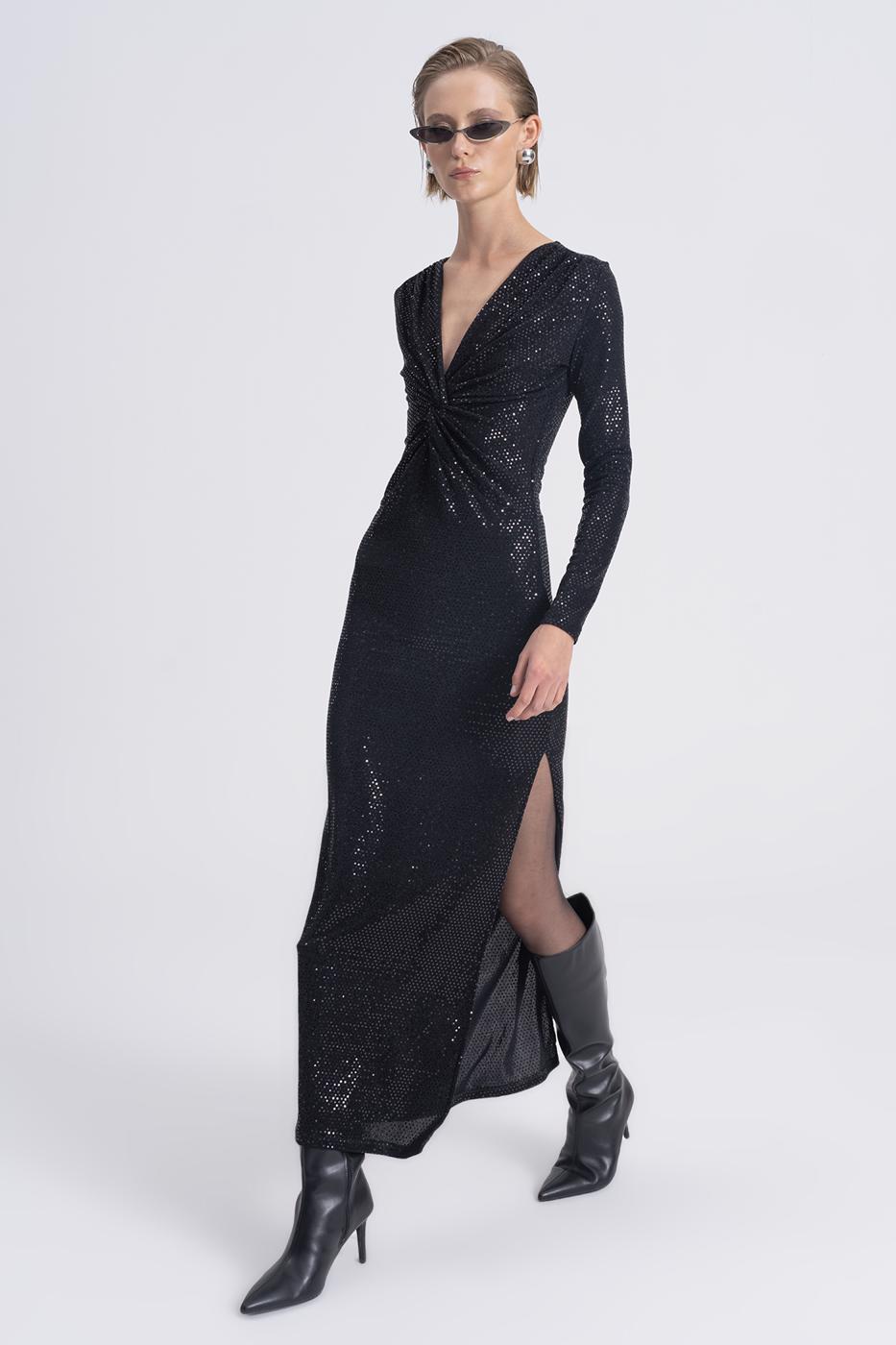 BSL Women Sequined Twisted Maxi Dress - Lleida