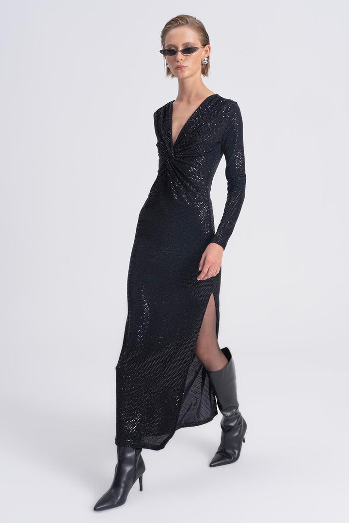 BSL Women Sequined Twisted Maxi Dress - Lleida