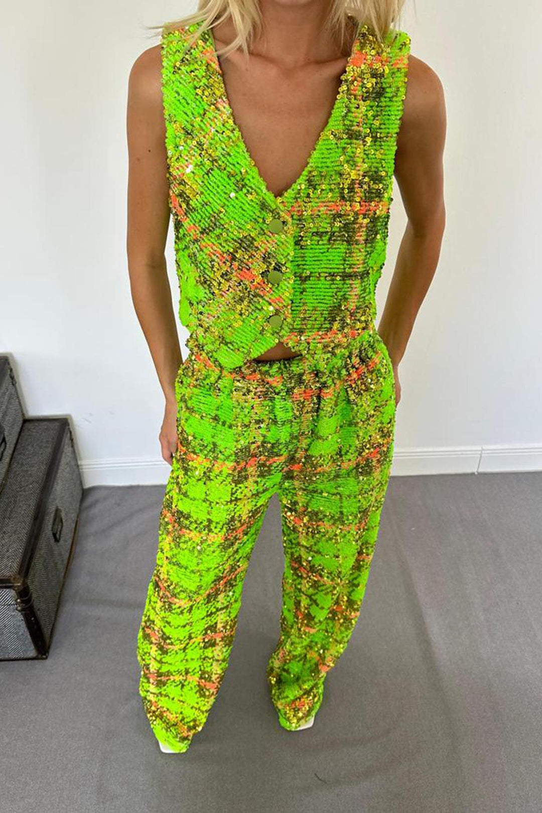ELS Sequin Jacket and Pants Set - Green - Mackay