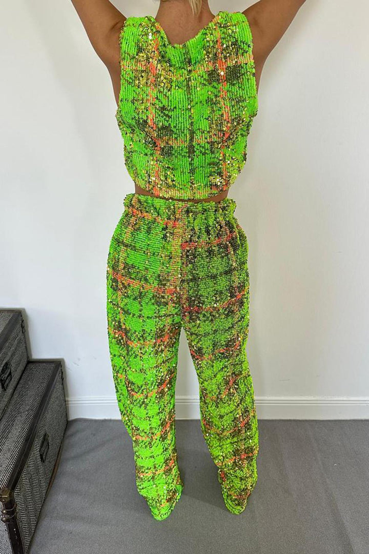 ELS Sequin Jacket and Pants Set - Green - Mackay